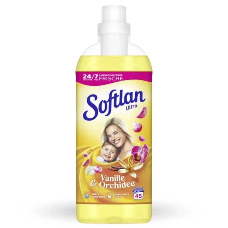 Softlan Płyn Do Płukania Tkanin Z Niemiec Zapach Wanilia Orchidea Żółty