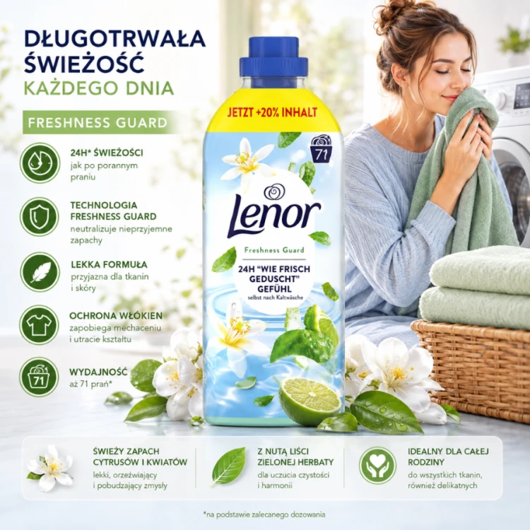 Lenor Freshness Guard Płyn Do Płukania Tkanin Strażnik Świeżości 71 Prań