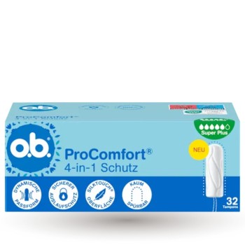 O.B. Pro Comfort Super Plus Tampony 32szt 4w1 Schutz Silktouch Z Niemiec