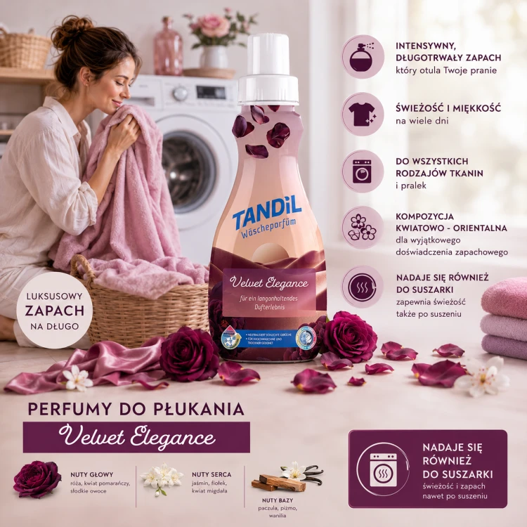 Tandil Velvet Elegance Zapach Perfumy Do Prania Płukania I Do Suszarki 400ml