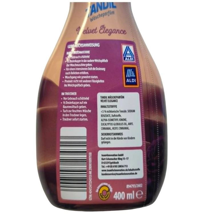 Tandil Velvet Elegance Zapach Perfumy Do Prania Płukania I Do Suszarki 400ml