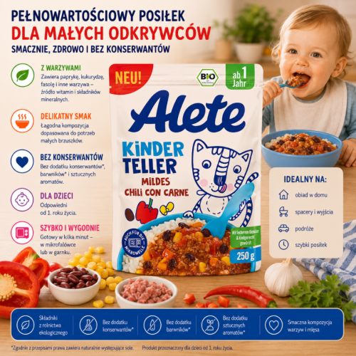 Alete Bio Delikatne Chili Con Carne Z Wołowiną Pyszny Obiadek Po 12m
