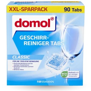 Domol Classic Tabletki Do Zmywarki Połysk Ochrona Szkła Na Plamy 90 szt