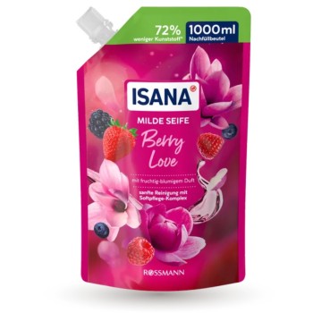 Isana Berry Love Delikatne Mydło Zapach Letnich Owoców Leśnych 1000ml Zapas