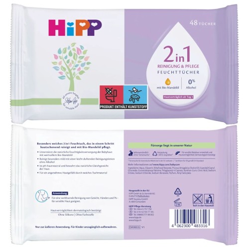 Hipp Chusteczki Nawilżane Dla Niemowląt Reinigung Pflege 5x48=240 szt