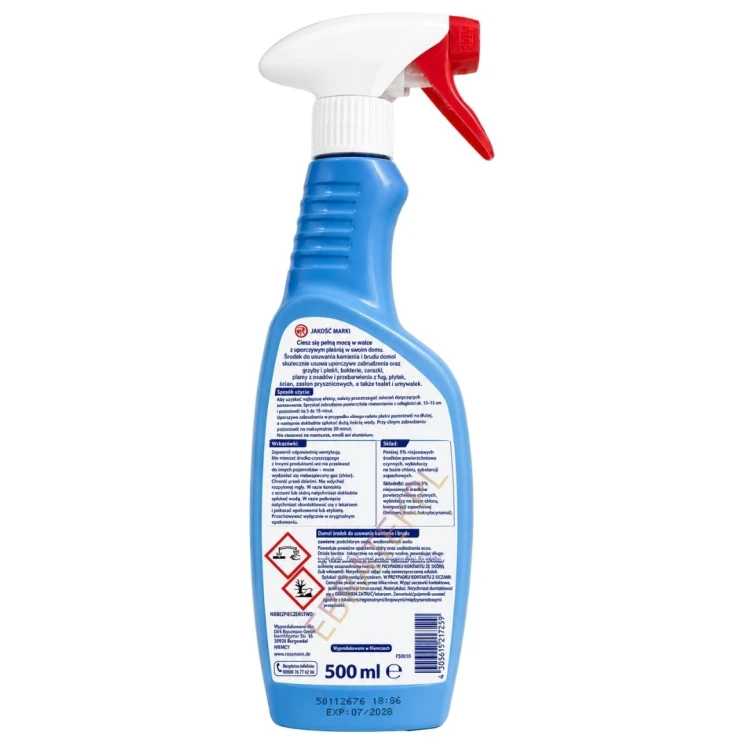Domol Spray Do Usuwania Pleśni Z Aktywnym Chlorem Bakterie Zarazki 500ml