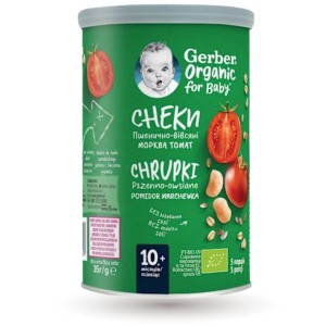 Gerber Bio Chrupki Pomidor I Marchew Pszenno Owsiane Przekąska Od 10m