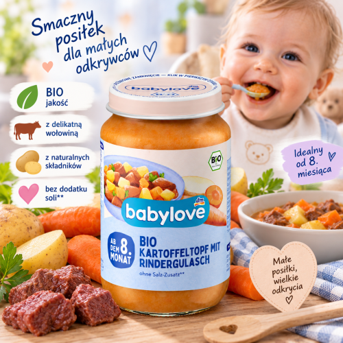 Babylove Bio Obiadek Gulasz Z Ziemniakami I Wołowina 8m