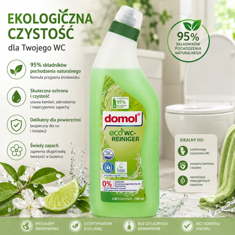 Domol Eco Wc Reiniger Żel Do Wc Do Toalety Na Kamień I Osad Moczowy Brud