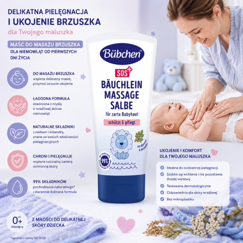 Bubchen Sos Balsam Maść Relaksująca Do Masażu Brzuszka Kminek I Kolendra 50ml