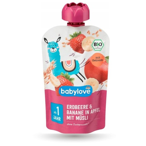 Babylove Bio Truskawka Banan Jabłko Musli 100g Saszetka