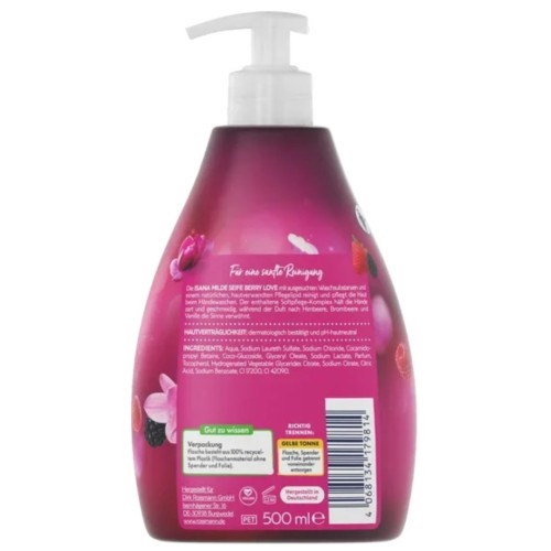 Isana Berry Love  Kremowe Mydło Do Rąk Owoce Leśne 500 ml Z Niemiec