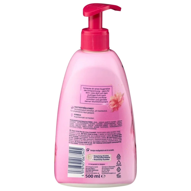 Balea Blush Harmony Kremowe Mydło Do Rąk Wiśnia Róża 500 ml Z Niemiec