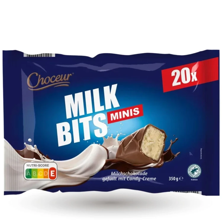 Choceur Milk Bits Mini Batony Z Kremem Mlecznym Polane Czekoladą 350g 20szt