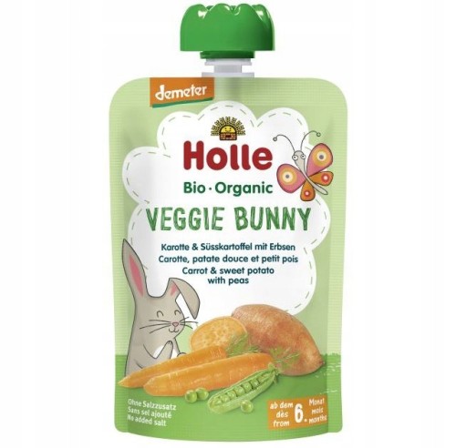 Holle Bio Veggie Bunny Marchew Bataty Groszek 6m Saszetka Królik