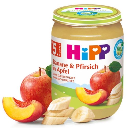 Hipp Bio Deserek Mus Owocowy Banan Brzoskwinia Jabłko 5m Bez Cukru