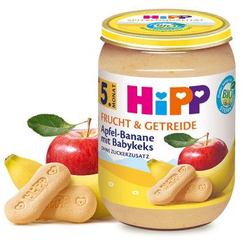 HiPP Frucht & Getreide Apfel-Banane mit Babykeks (190g) 4062300269804.jpg