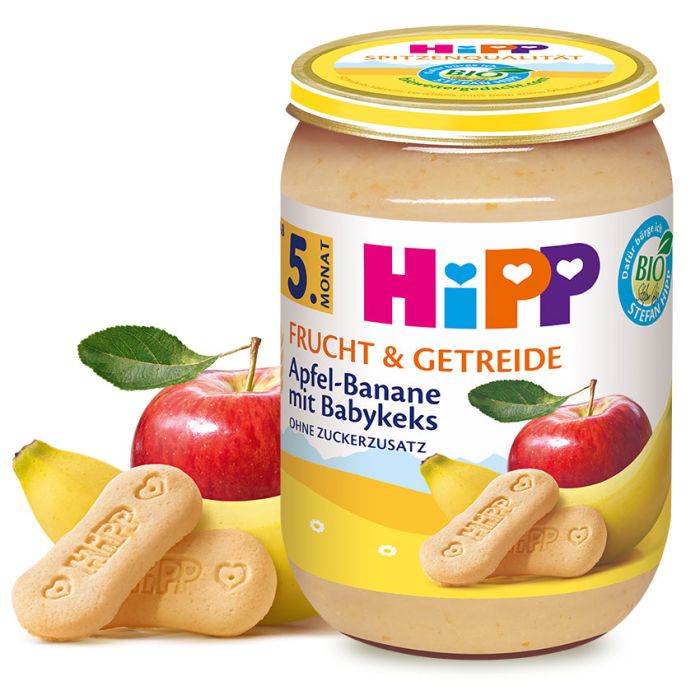HiPP Frucht & Getreide Apfel-Banane mit Babykeks (190g) 4062300269804.jpg