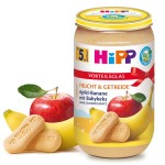 Hipp Bio Jabłko Z Bananem I Keksami  Bez Cukru Ekologiczny Deserek 250g 5m