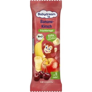 Babydream Bio Batonik Banan Wśnia Bez Cukru