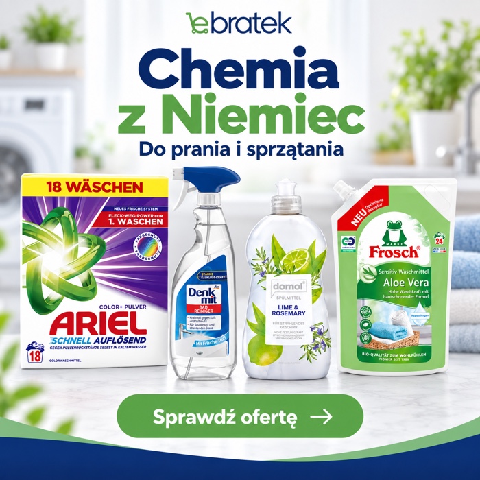 Chemia z Niemiec — Ariel, Denkmit, Domol i Frosch do prania i sprzątania — Ebratek