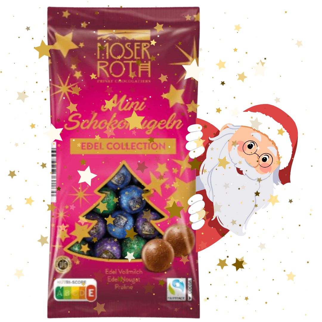 Moser Roth Świąteczne Mini Kulki Czekoladowe Mix Smaków 150g Mikołaj